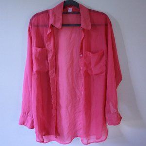 Neon pink Button-up shirt